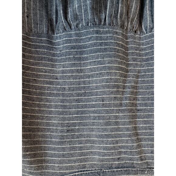 Entro Boho Dress Womens S Blue Stripe Embroidered Floral Ruffle Cotton Cottage - Picture 7 of 12